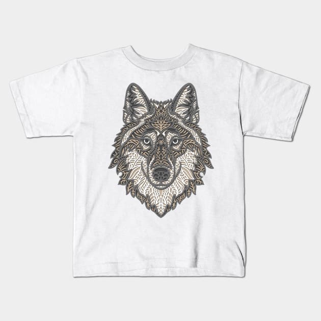 Papercraft Wolf Kids T-Shirt by Hareguizer